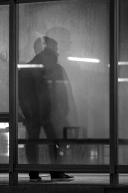 short man triple nose reflection